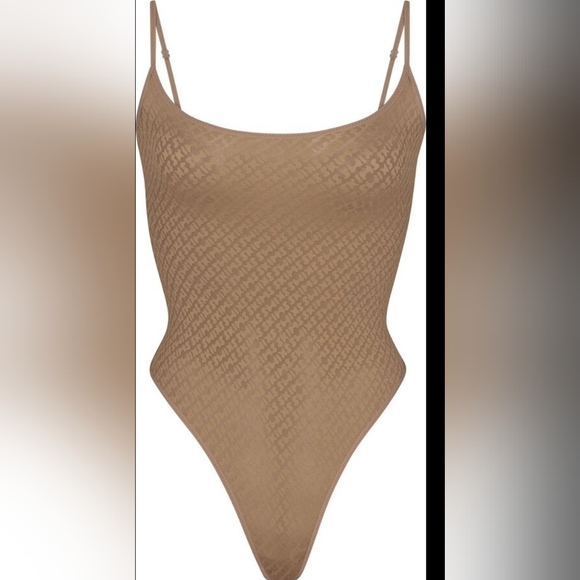 SKIMS Logo Mesh Cami Bodysuit | Desert/XL/ NWT - Picture 6 of 15